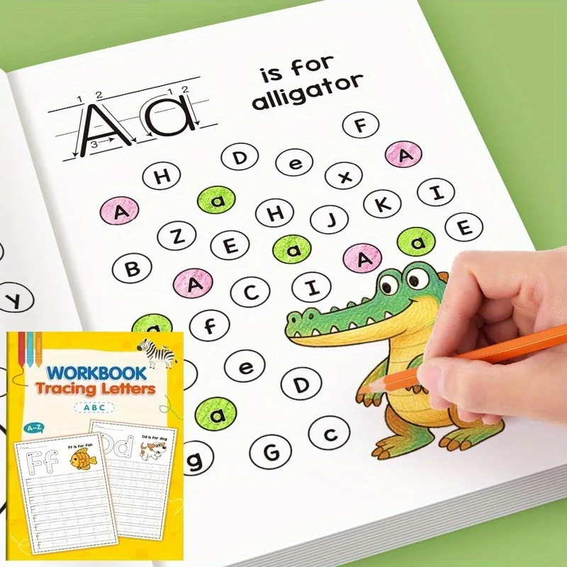 32 Pages English Beginner 26 Alphabet Pen Control Training Handwriting Practice Book Suitable for Primary School Students