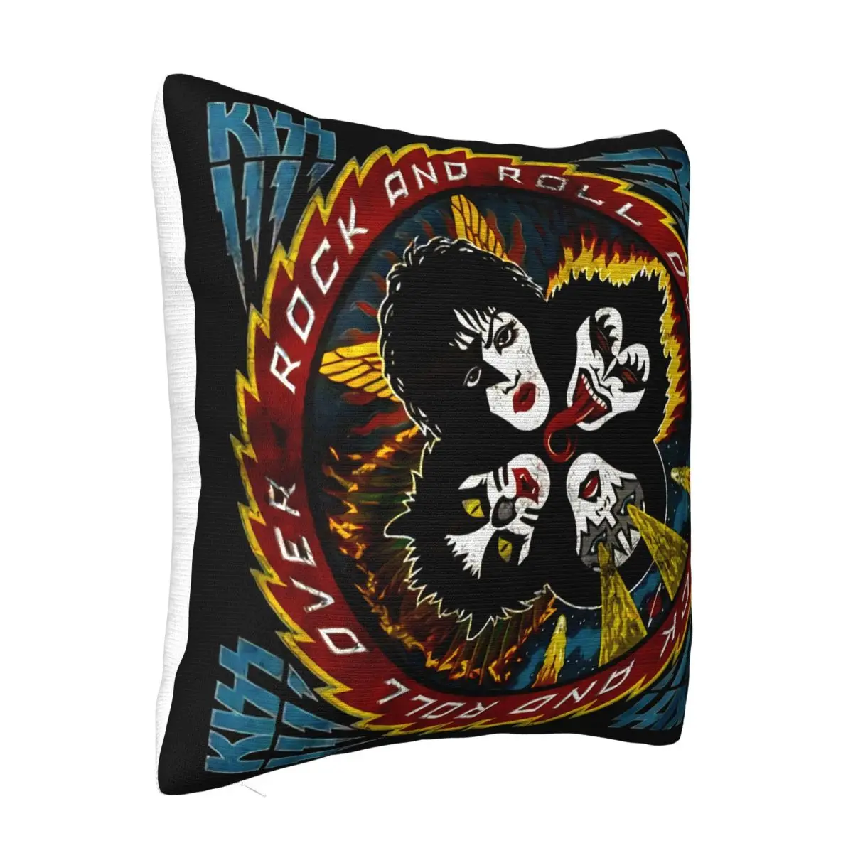 Kiss Rock And Roll Over Mens Licensed Rock N Roll Music Band Black Women Men Pillow Case