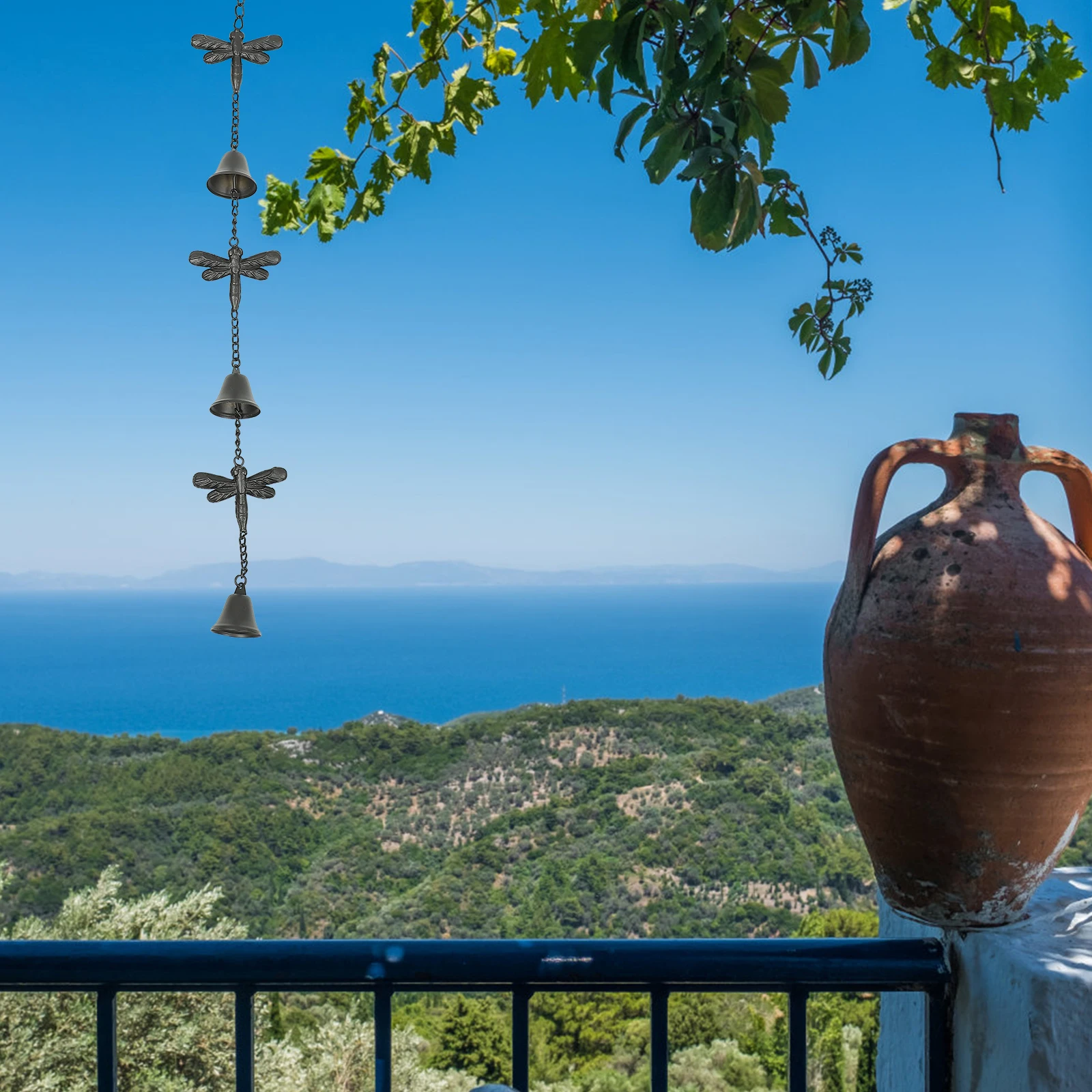 

Iron Art Dragonfly Wind Chime Outdoor Decor Pleasant Sound for Entryway Front Door Window Area Chime