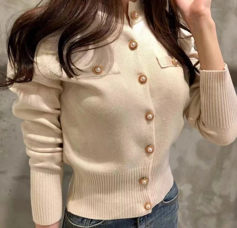 

Autumn Winter Long Sleeve Fashion Women Cardigans Sweater Knitted Coat Short Casual Single Breasted Korean Slim