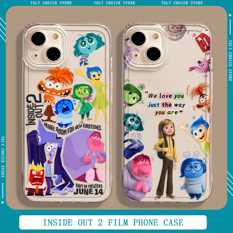 

Inside Out 2 film phone case be suitable for Phone Case for IPhone Full range Transparent Soft Shell Kawaii Kids Gift
