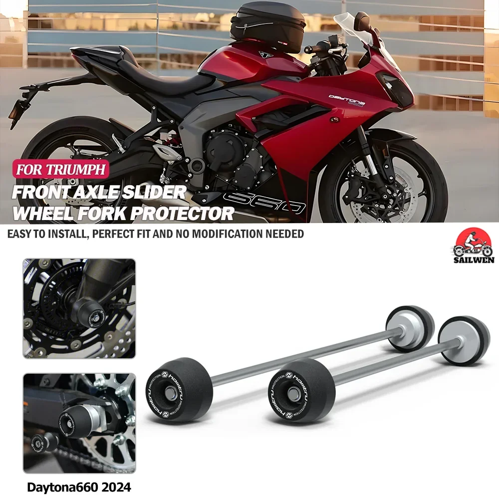 

For Triumph Daytona 660 Front Rear Wheel Axle Fork Crash Slider Motorcycle Stand Swingarm Spools 2024
