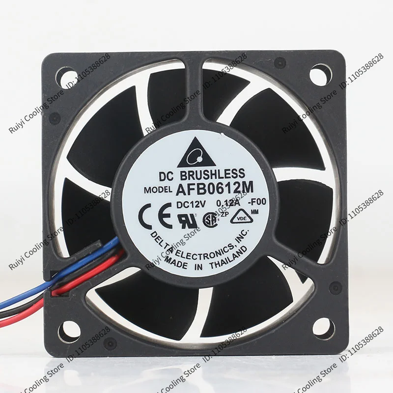 Delta 5V 24V 48V DC 12V 0.12A AC EC 6025 60X60X25MM 6CM three-wire double ball bearing chassis Power silent AFB0612M cooling fan