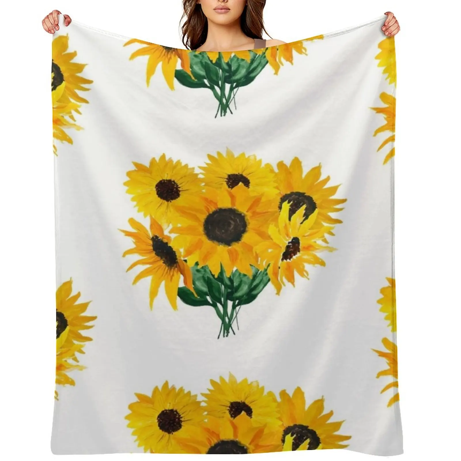 

Painted sunflower bouquet Throw Blanket halloween Baby Thins blankets ands Blankets