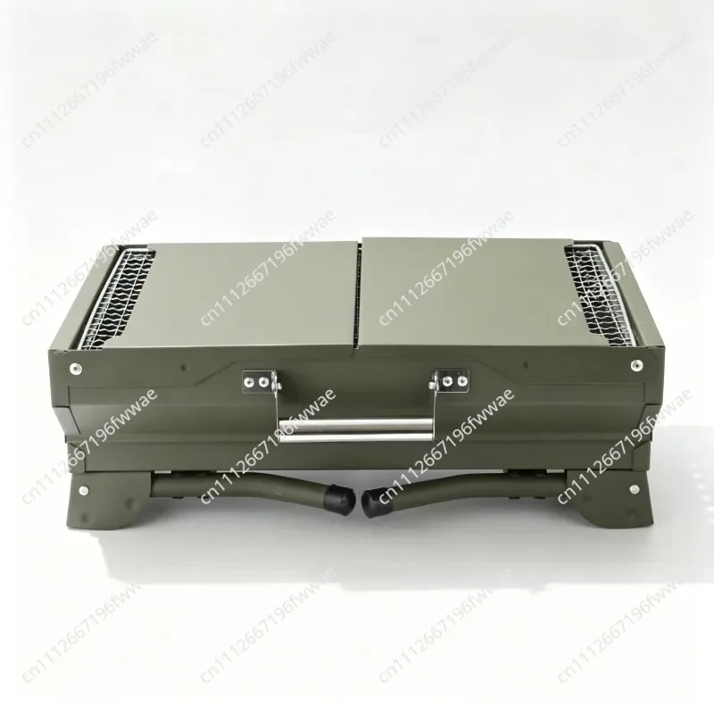 Outdoor Foldable Portable Charcoal Barbecue Grill, Compact Camping BBQ Grill, Multi-Purpose Military Green Barbecue Grill