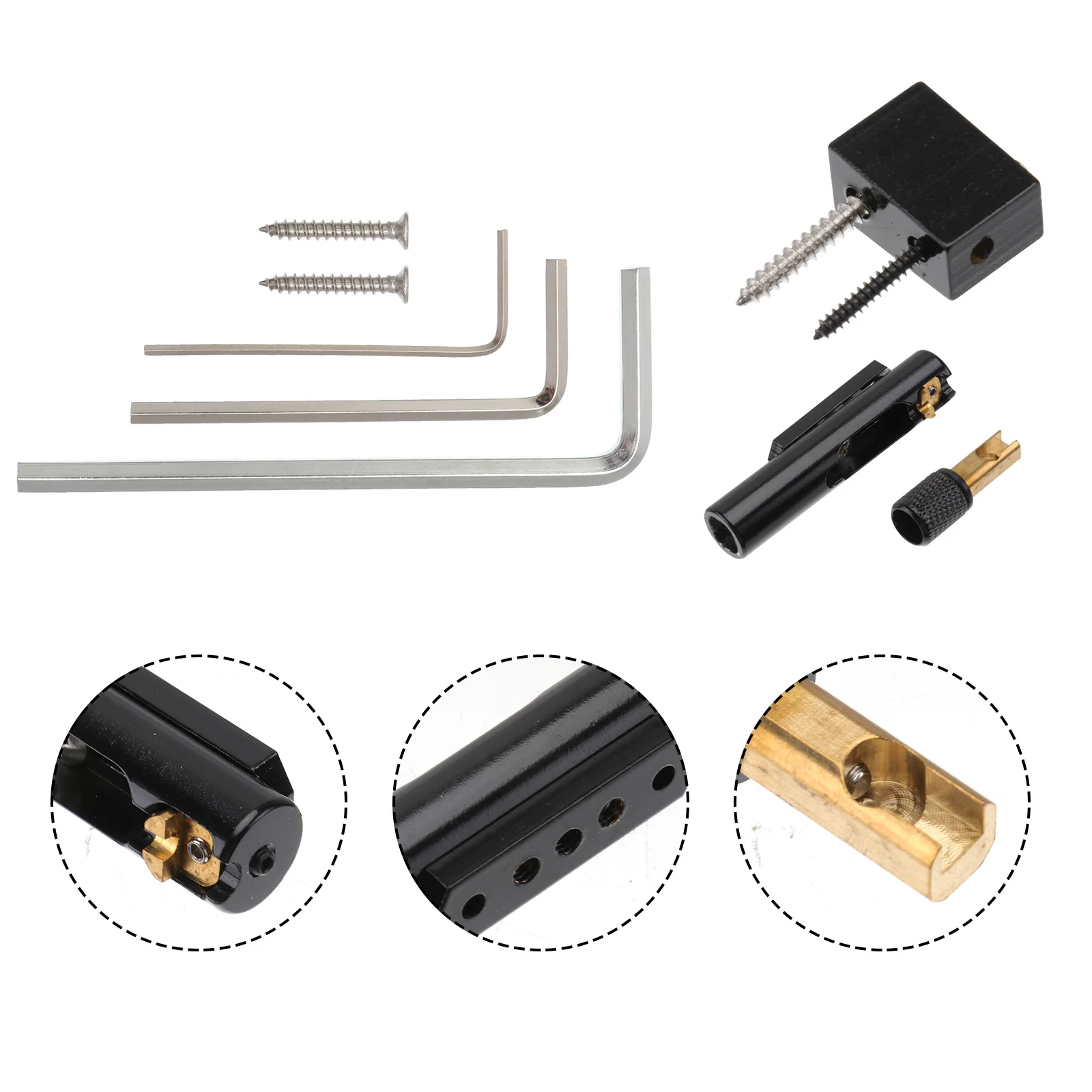 

Headless Bass Bridge Round Strings Guitar Saddles Pin Puller Accessories Electric Instrument Durability Quality
