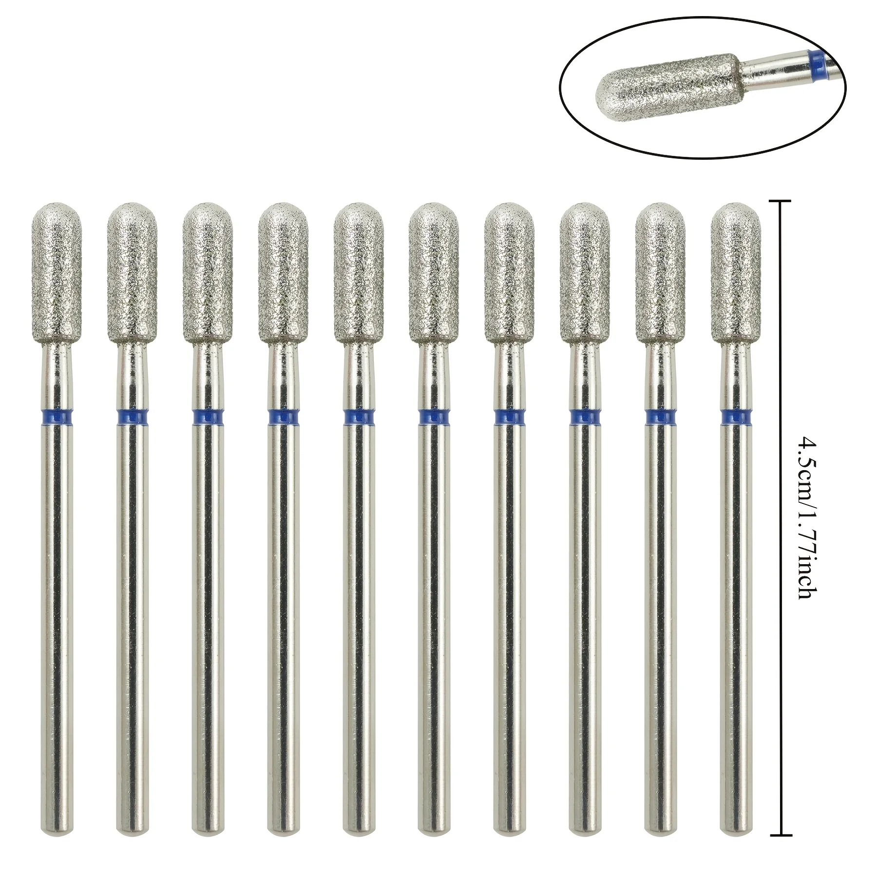 10 個ダイヤモンドネイルドリルビットセット電気フライスカッターマニキュアロータリーバリキュティクルクリーンマニキュアドリルアクセサリー