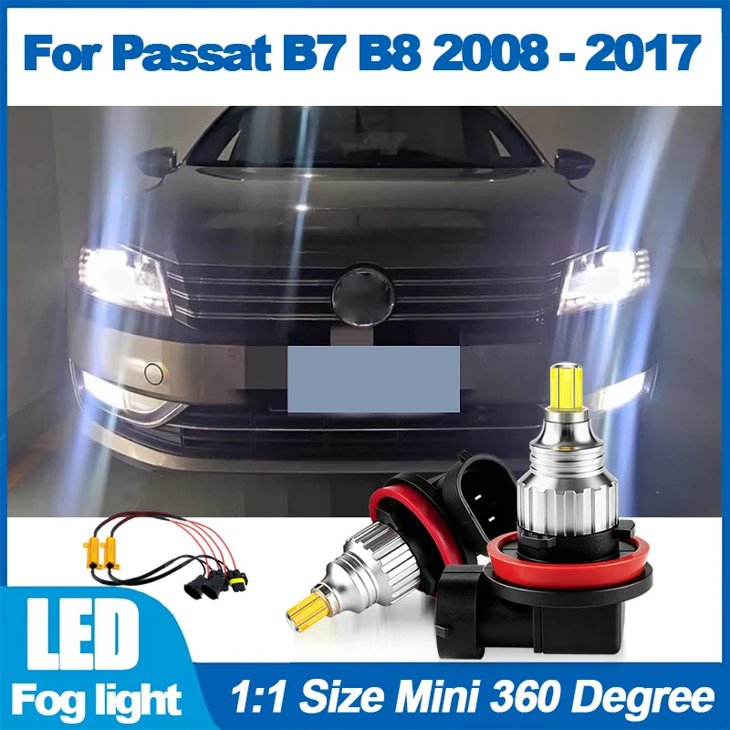 

2X LED Car Front Fog Light Lamps Bulb For VW Volkswagen Passat B7 B8 2008 2010 2011 2012 2013 2014 2015 2016 2017 Auto Accessory