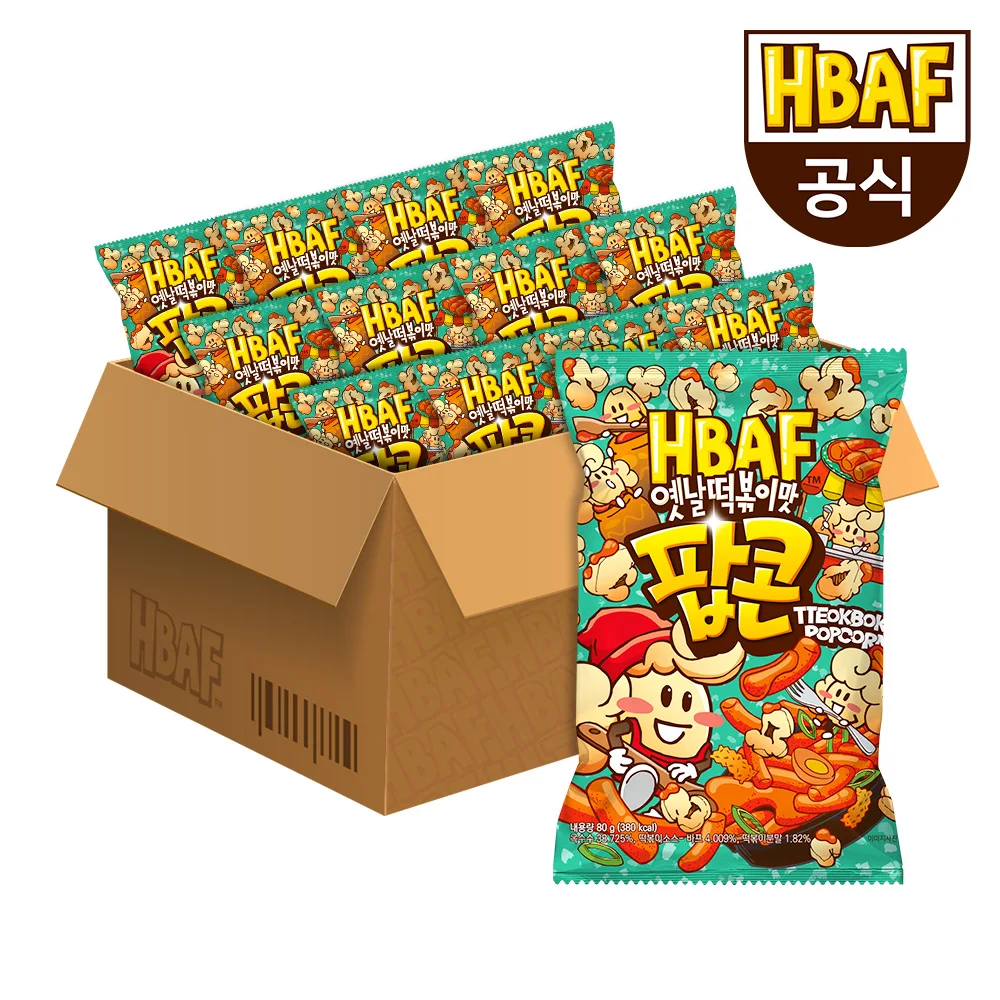 HBAF Tteokbokki Flavored Popcorn 80g 12ea Set (1 box)