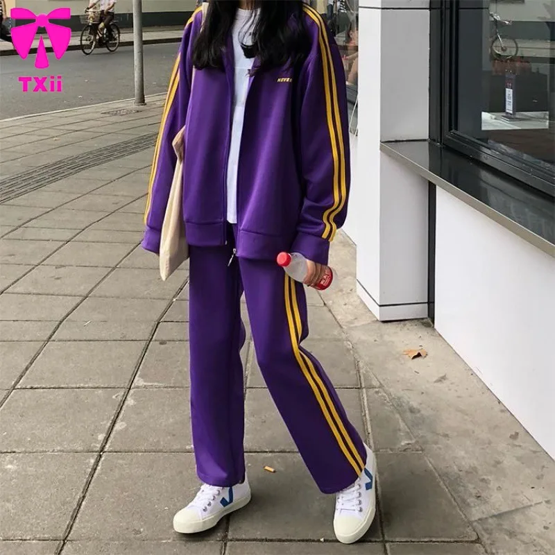

2024 autumn and winter fashion casual women's two-piece loose sportswear long pants fashion casual two-piece set