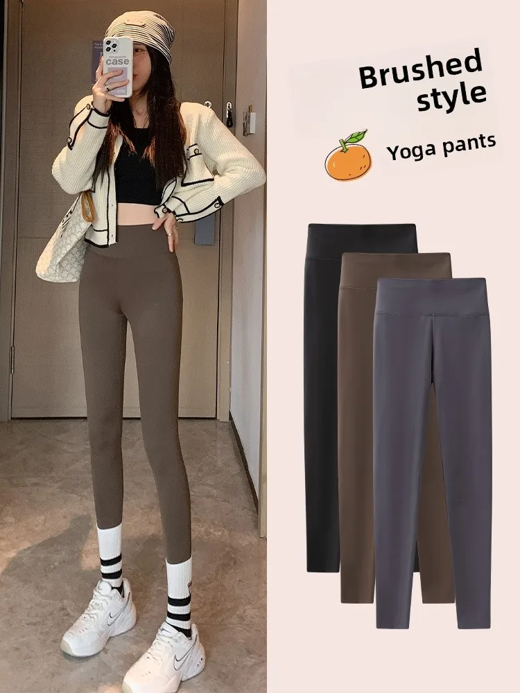   Damskie spodnie do jogi Lady Fce, z wysokim stanem, długie, wyszczuplające, modelujące sylwetkę, spodnie na co dzień dla kobiet, mieszanka nylonu i spandexu.