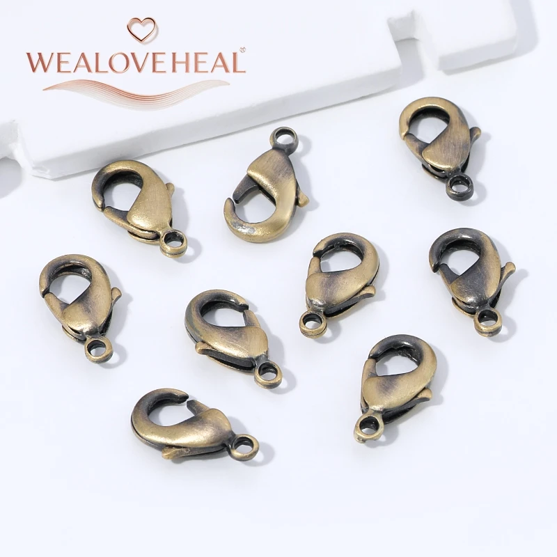 armband verschluss，12mm 15mm Antik-Bronze Messingbeschichtete Karabinerverschlüsse für DIY Schmuckherstellung Armband Halskette Zubehör Großhandel Bastelbedarf – Detail 18