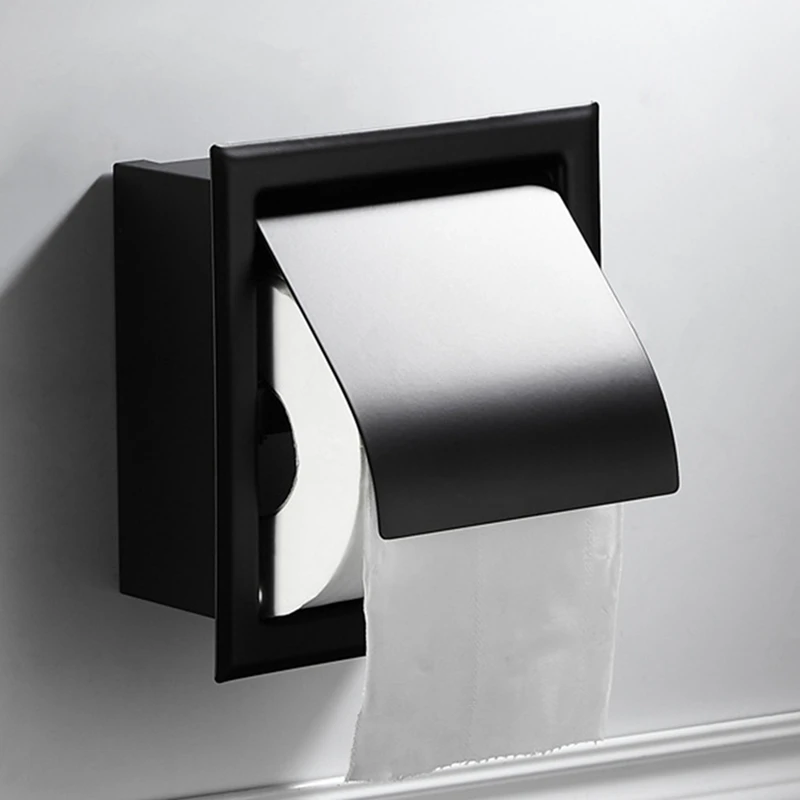 3X Recessed Toilet Paper Holder,Stainless Steel Double Roll Paper Box For Bathroom,Wall-Mounted Paper Storage Rack