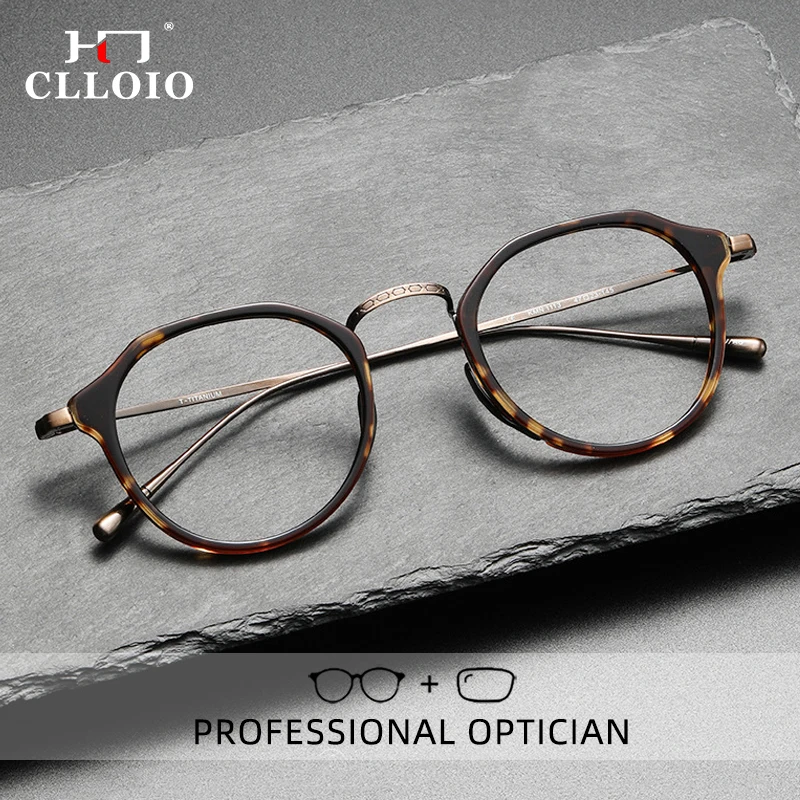 

CLLOIO Top Luxury Pure Titanium Anti Blue Blocking Reading Glasses Myopia Optical Glasses Multifocal Prescription Eyeglasses