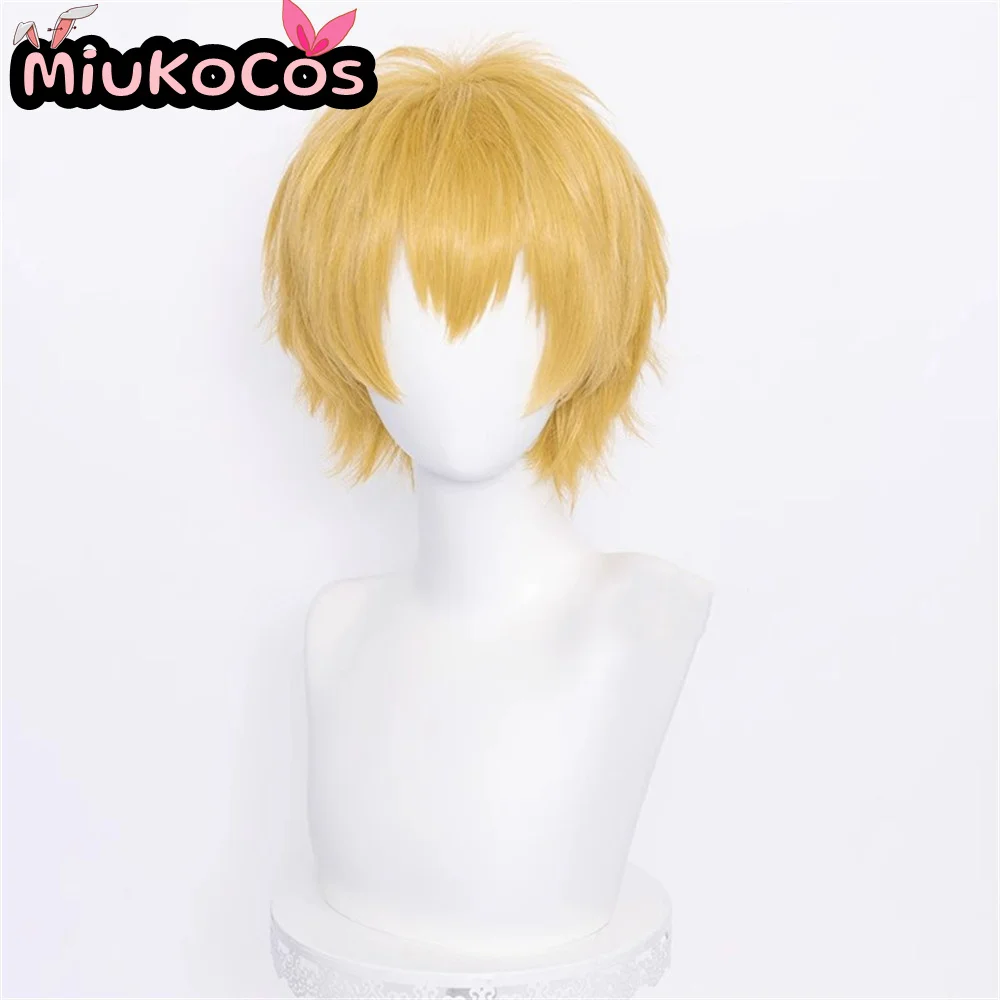 متوفر في المخزون Denji شعر مستعار تأثيري MiukoCosplay أنيمي بالمنشار رجل تأثيري