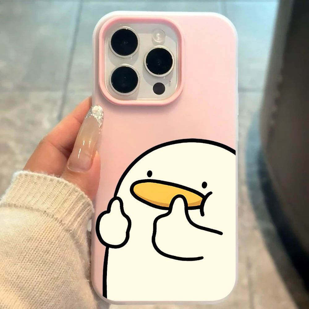 Für iPhone 17 15 16 14 Pro Max Hülle Plus Cartoon Ente Niedliche Abdeckung Für iPhone 13 11 12 ProMax XS XR 8 Plus Bonbonfarbene Hüllen – Detail 2