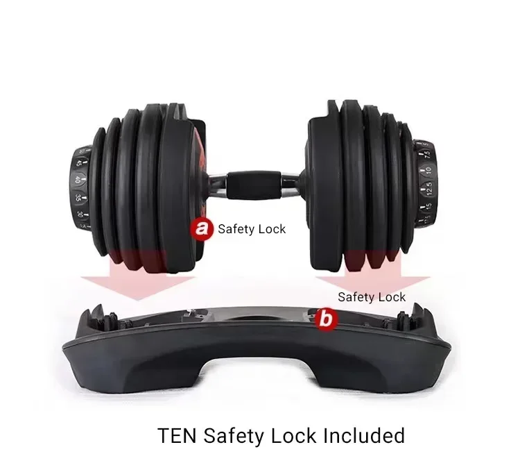 24kg Adjustable Dumbbell 5 To 52.5lb Home Gym Dumbbell Muscle Workout Selective Weight Lifting Dumbbell