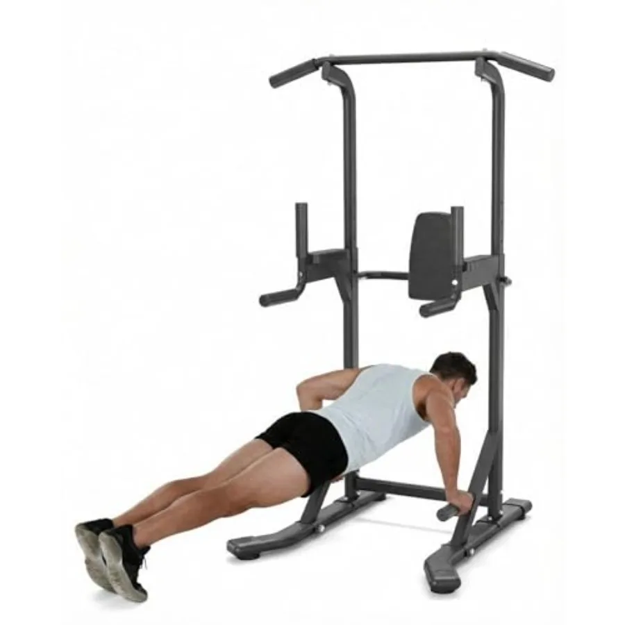 

Power Tower Pull Up Bar Dip Station 450LB Weight Capacity Heavy-Duty Carbon Steel Free Standing Home Gym for Pull-Ups Dips Leg