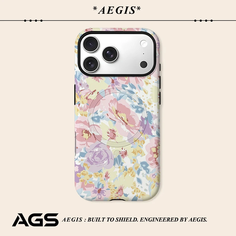 Weiche Farbblüten-Handyhülle für iPhone 17 16 15 14 13 Pro Max Plus für magnetische ein- und zweilagige robuste Hülle
