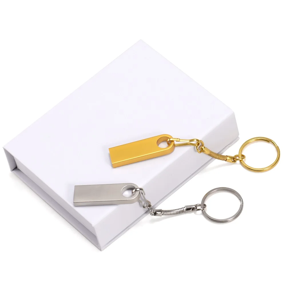 محرك فلاش USB 2.0 معدني محاصر 64 جيجابايت محرك القلم الإبداعي 100% القدرة الحقيقية هدية الزفاف عصا الذاكرة عصا الإبهام الذهبية 32 جيجابايت 16 جيجابايت