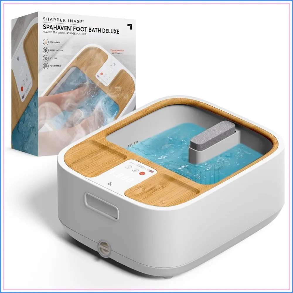 Deluxe Foot Spa: Heat, Bubbles, Massage, Pumice Stone - Home Pedicure Tub