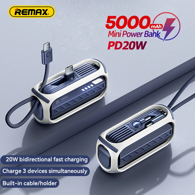 

Внешний аккумулятор Remax на 20 Вт с USB-кабелем, 5000 мАч