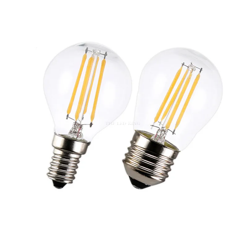 Lâmpada led e27/e14 de 4w, 8w, 12w, 16w, g45, filamento de 220v, globo de luz, luz quente/fria, branca, de economia de energia