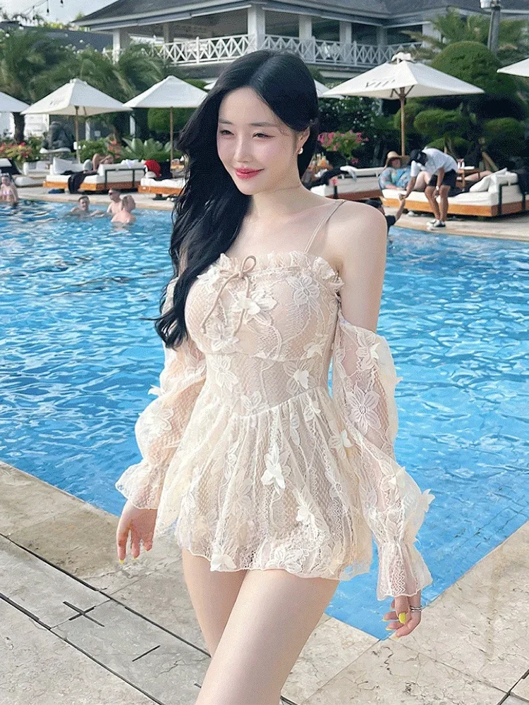 Летняя фея, последовательный высококачественный цельный купальник Beach Vaion, женский длинный повседневный купальник Sve Xian Tin Ni