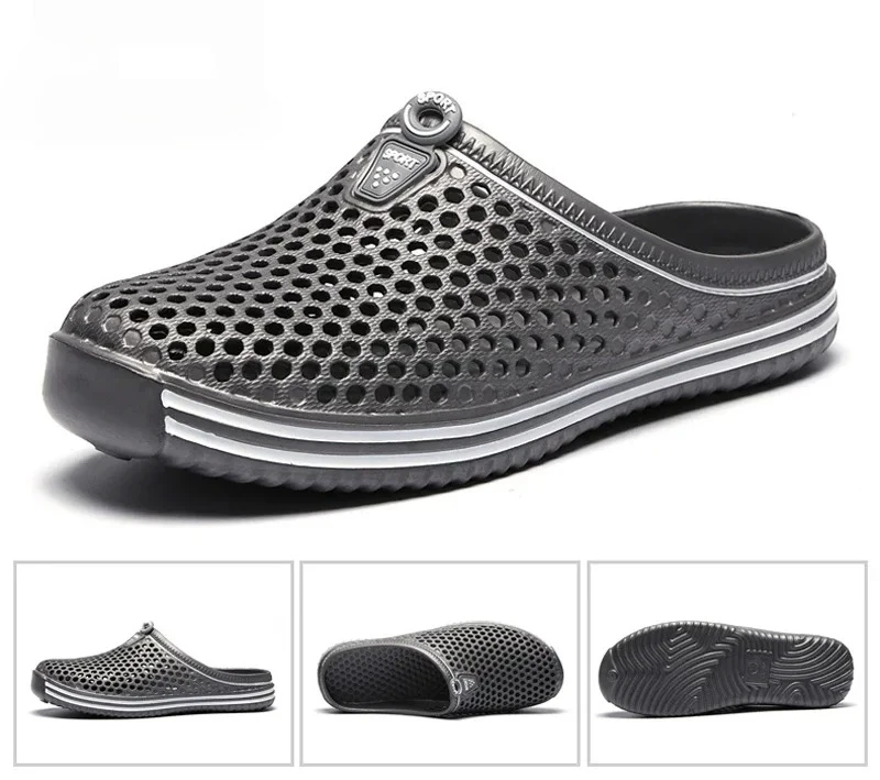 

Men Pool Sandals Summer Outdoor Beach Shoes Men Slip on Garden Clogs Casual Water Shower Slippers Unisex Zapatos