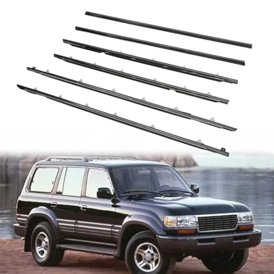 

Комплект из 6 уплотнителей внешних оконных проемов для Toyota Lexus Land Cruiser LX450 1991-1997, черные, прочные, на замену