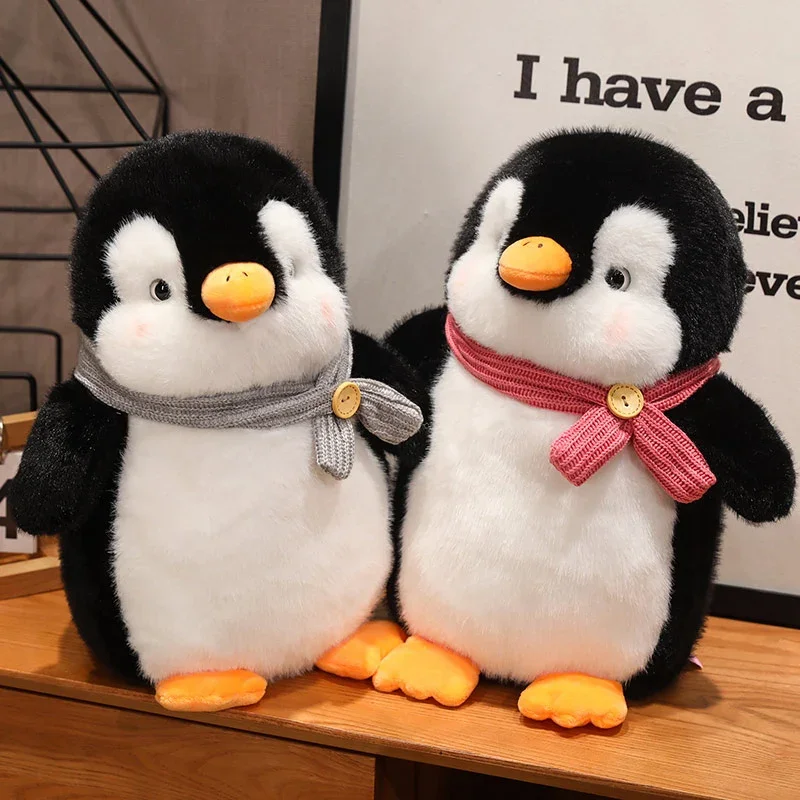 Kawaii weicher Pinguin mit Schal Plüschtiere für Kinder Stofftiere Baby puppe Kinder Spielzeug Geburtstags geschenk für Kinder Mädchen