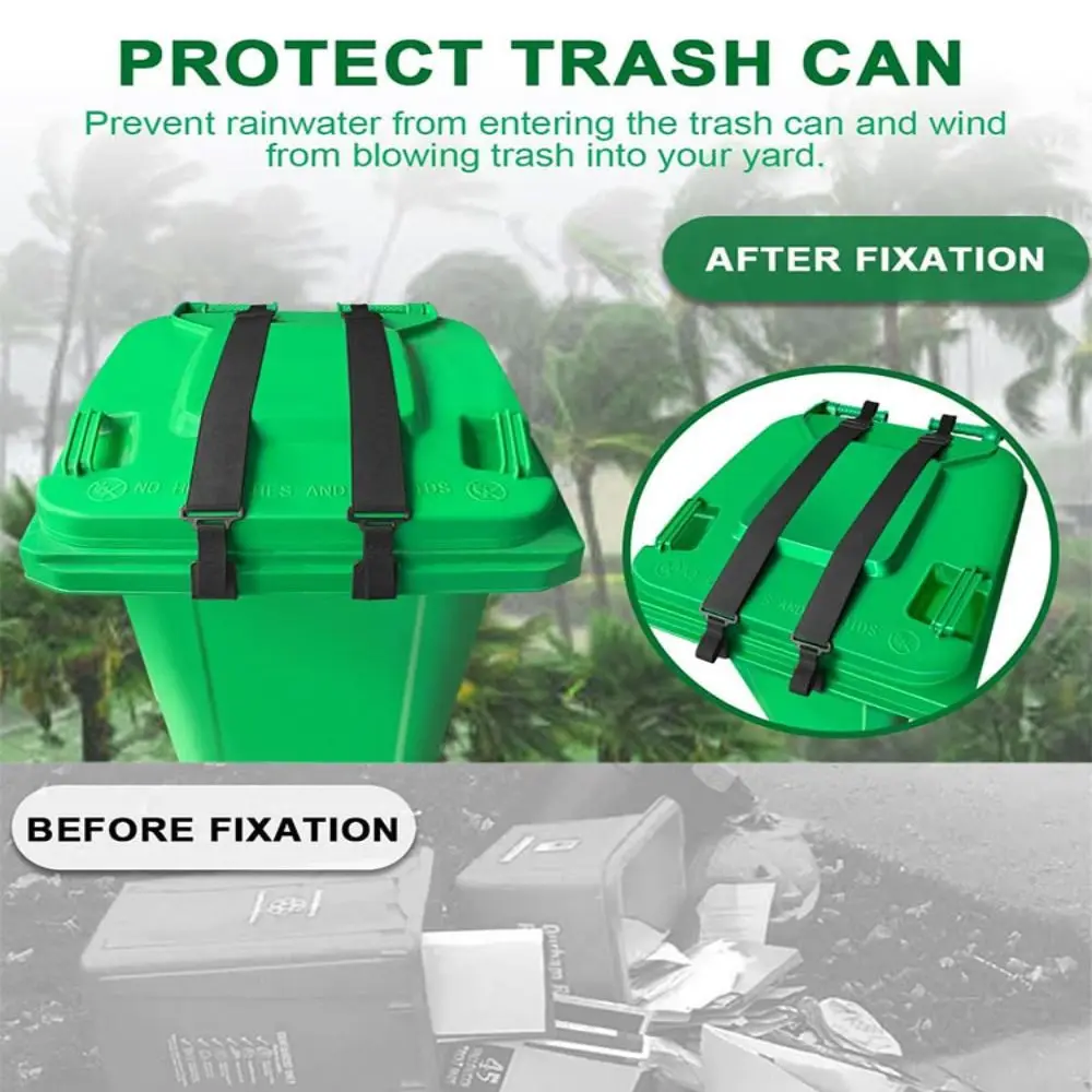 Adjustable Trash Can Locks Anti Slip Metal Claws Bin Lid Locks Heavy Duty Tool Free Garbage Can Locks Patio Garbage Bins