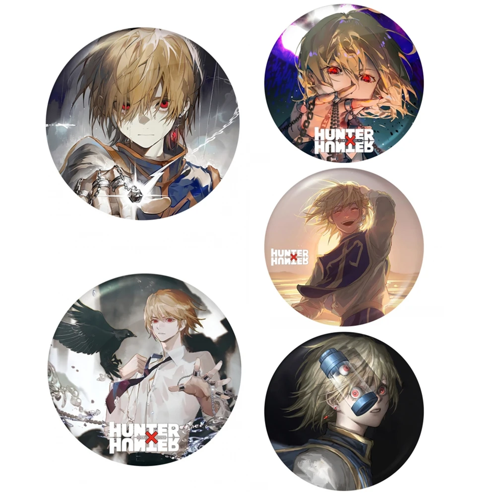 58mm HUNTER×HUNTER Kurapika Cosplay COSTUME Badge Pin SPTE Tinplate Brooch﻿ Prop Gilf
