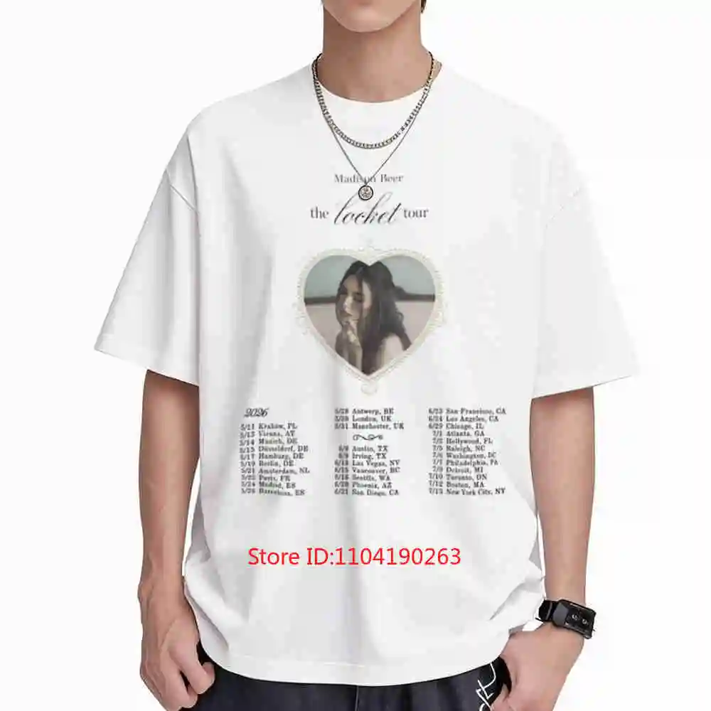 Madison Beer Locket Tour Era Pop Concert Short Sleeve Tee 100% Cotton T-Shirt