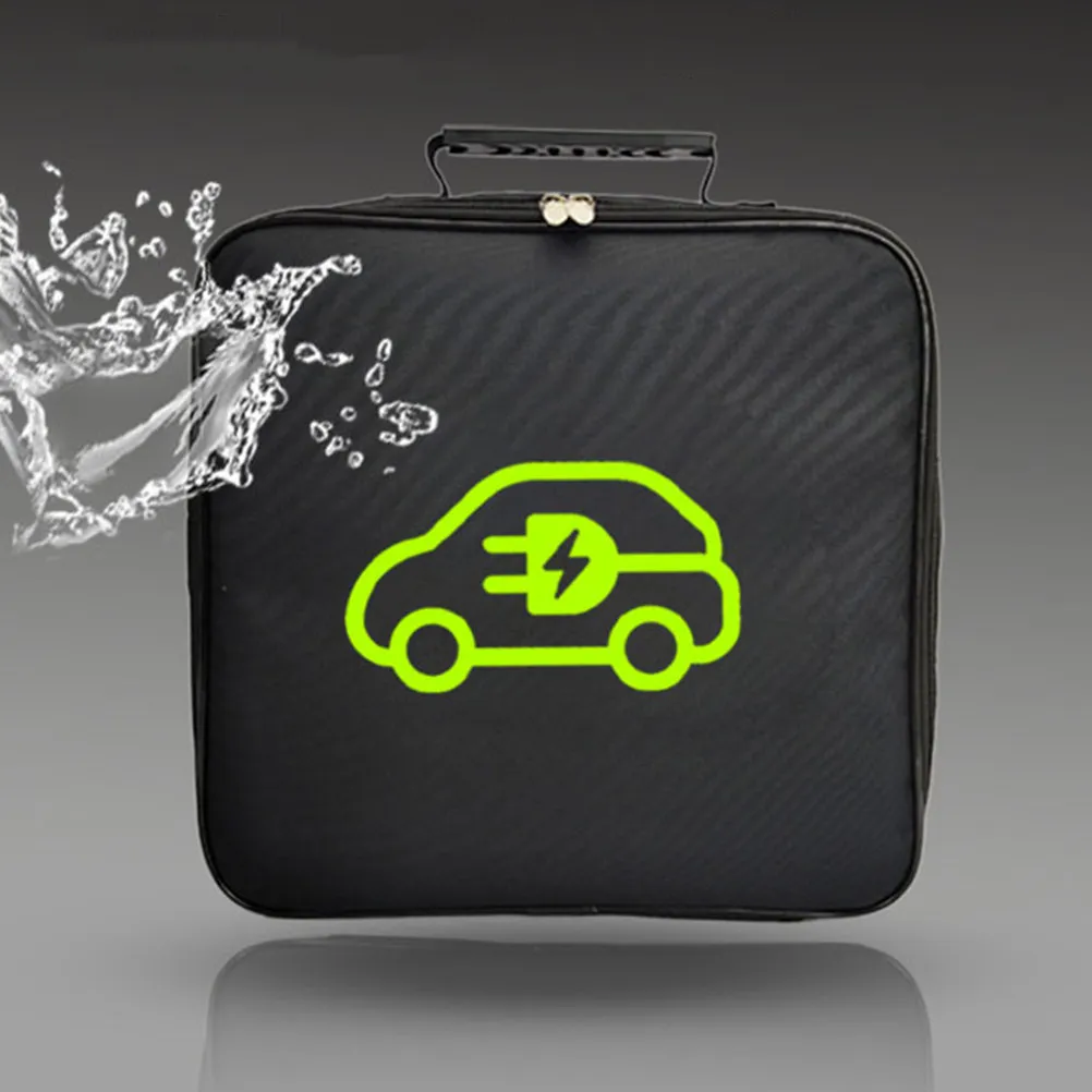 

Ev Charging Cable Storage Bag Square Oxford Cloth Organizer Splashproof Flame Retardant Ev Charger Holder for Cables Extensions