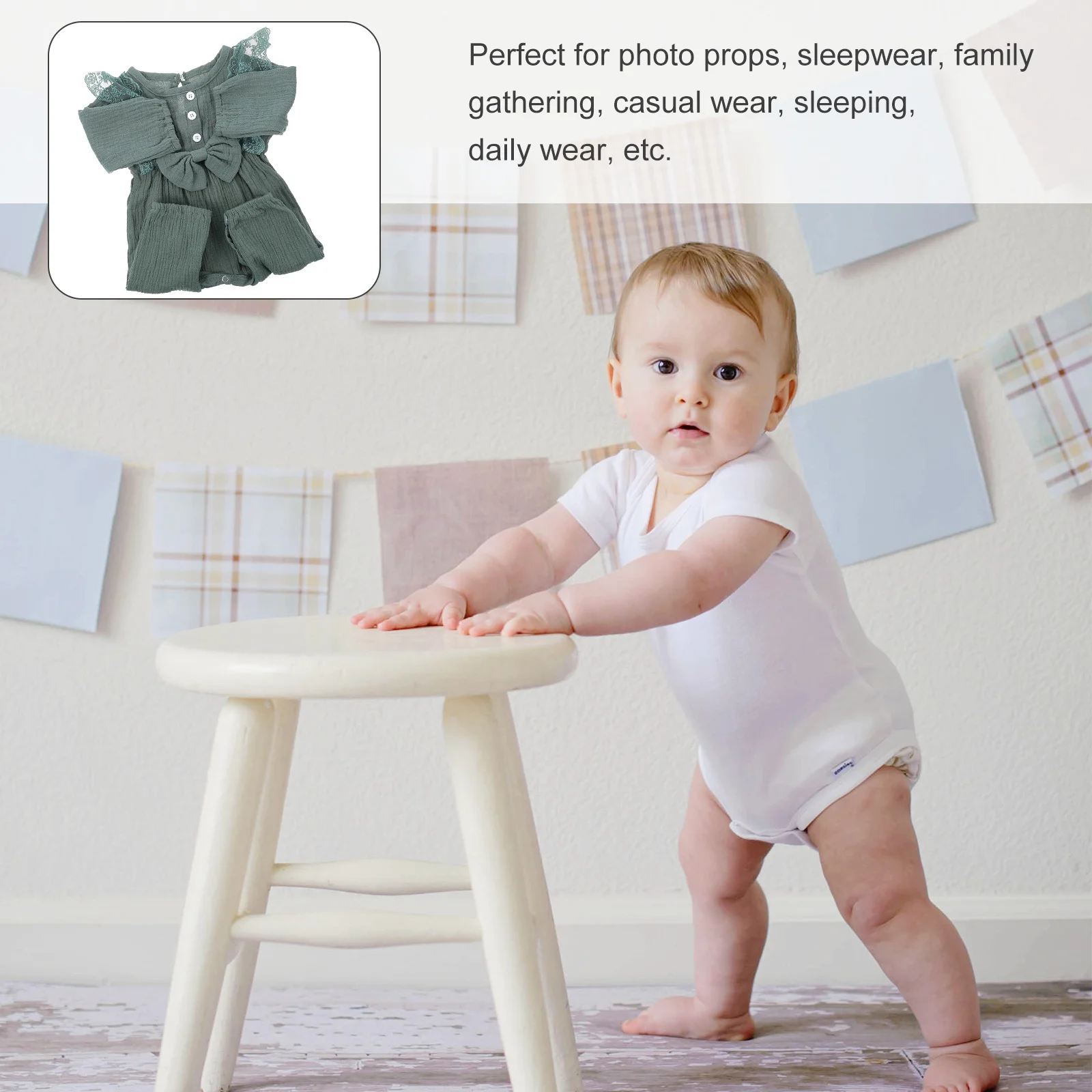 

1Pcs Baby Cotton Jumpsuit Summer Newborn Outfit Lightweight Breathable One Piece Infant Clothes Summer Baby Jumpsuit