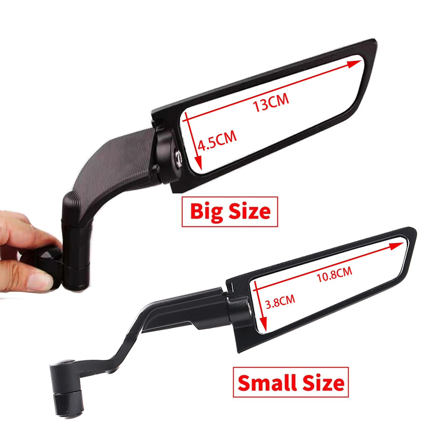 For Kawasaki Z900 Z650 2021 2022 2023 Motorcycle Mirrors Stealth Winglets Mirror Kits Adjustable Mirrors Motorcycle Wing Mirrors