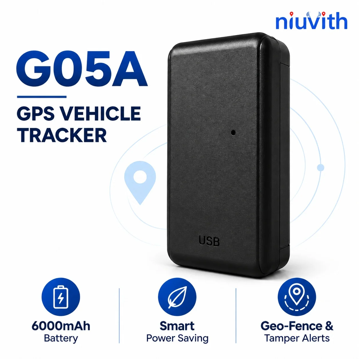 G05A GPS Car Tracker 6000mAh Battery Smart Power Saving Tamper Alarm Geo Fence for Rental Cars Fleet Logistics Management