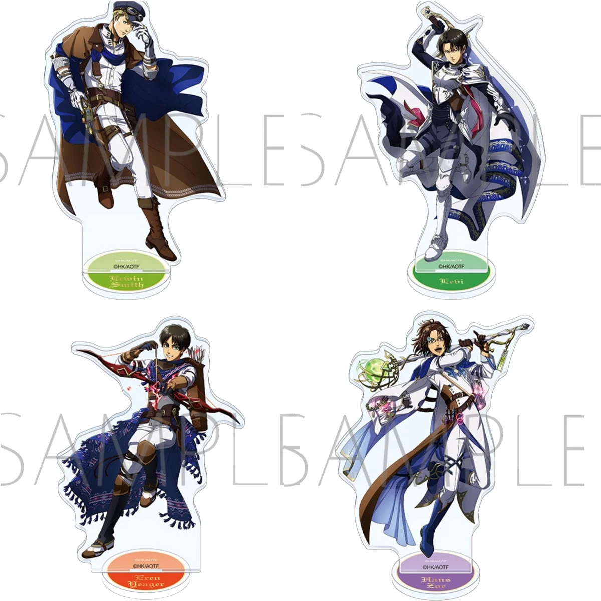 Anime Attack On Titan Adventure Guild Theme 15Cm Acrylic Stand Set, Eren, Halloween Gift, Desktop Collectible Keychain