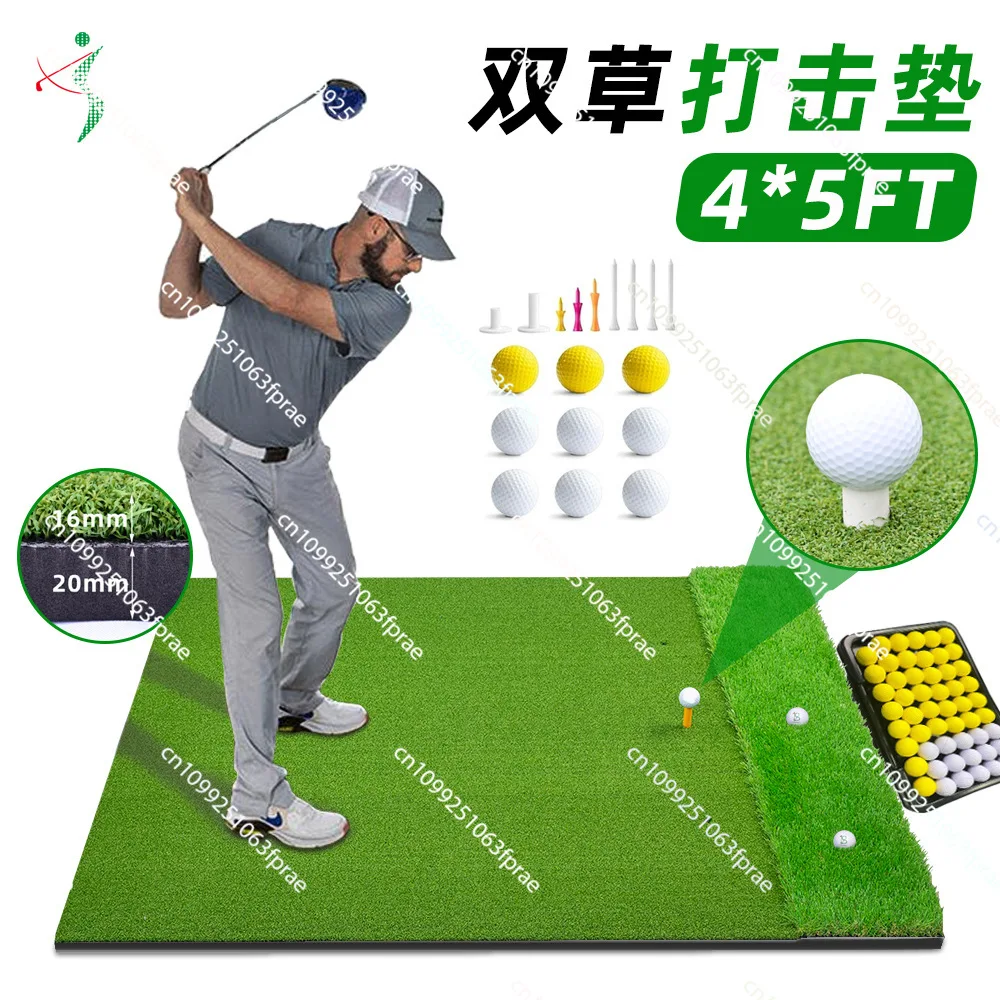 

Golf batting mat Indoor and outdoor swing assist 2-in-1 practice ball mat Portable golf batting mat