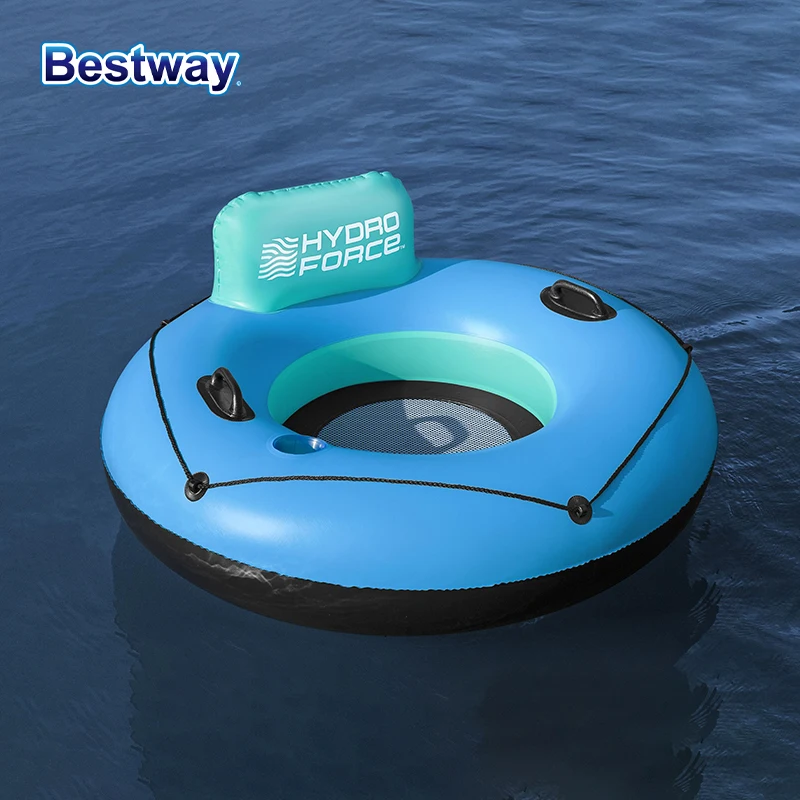 

Надувной плот-ватрушка Bestway 43108 (1 шт.) с встроенной спинкой, ручкой и подстаканником, надувной плот для плавания