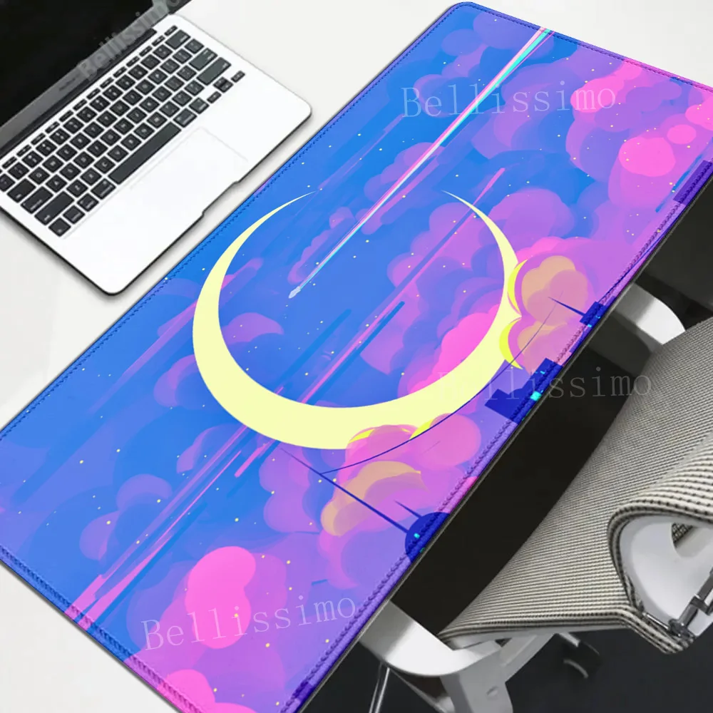 

Pastel Clouds Desk Mat Kawaii teclado mouse pad Cute Extended Gaming Keyboard Large XXL Pink offices Mousepad 90x40cm desk mat