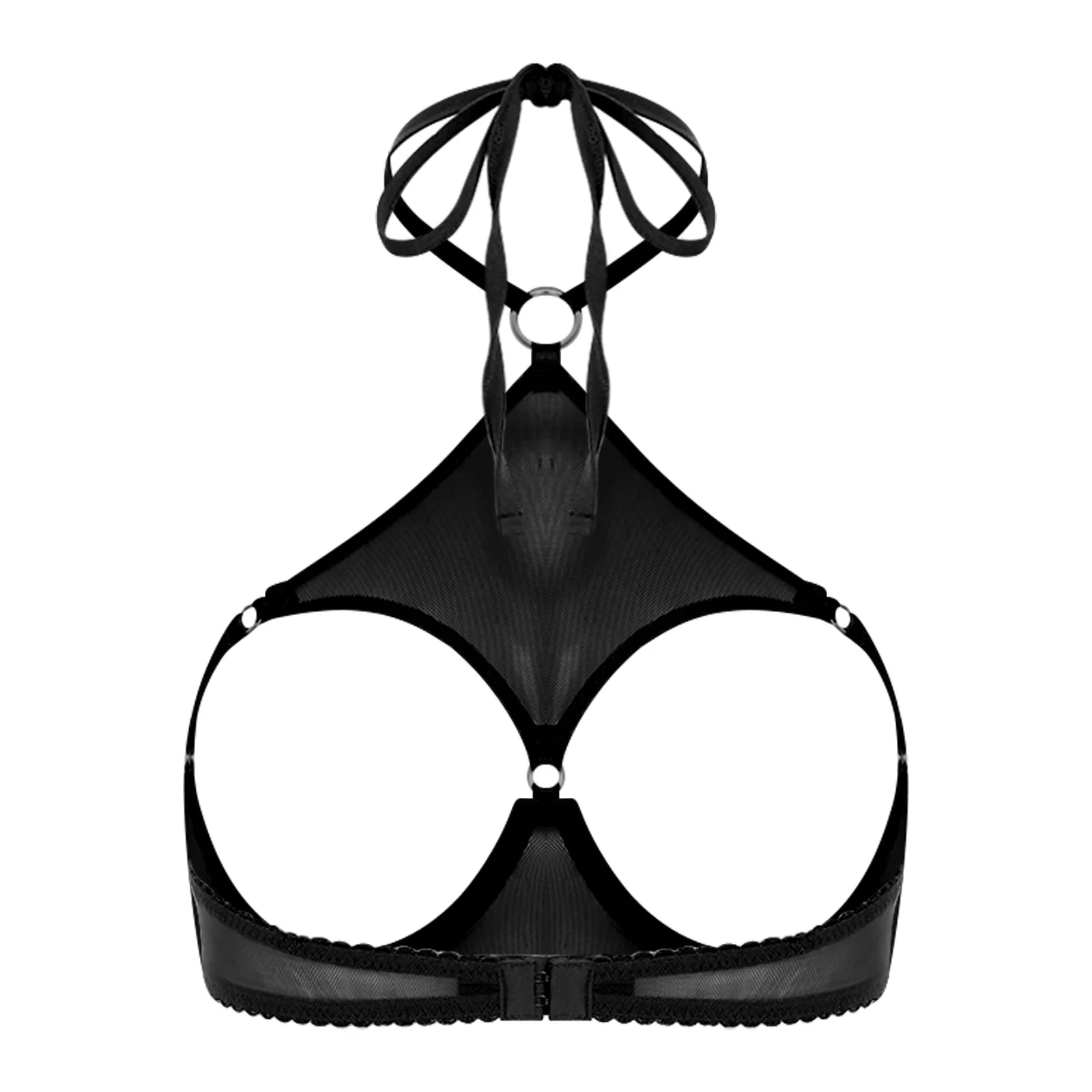 

Adult Women Spicy Temptation Halter Bra Tops Underwire Chest Opening Bralette Bra for Couple's Anniversary Dating Nightwear