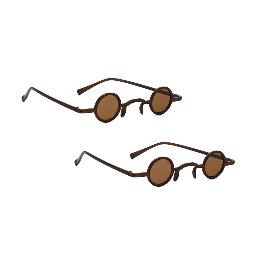 

2Pairs Retro Funny Creative Spoof Sunglasses Man Woman Tea Color Frame Eyeglass Pattern Lightweight Durable Good Skin Feeling