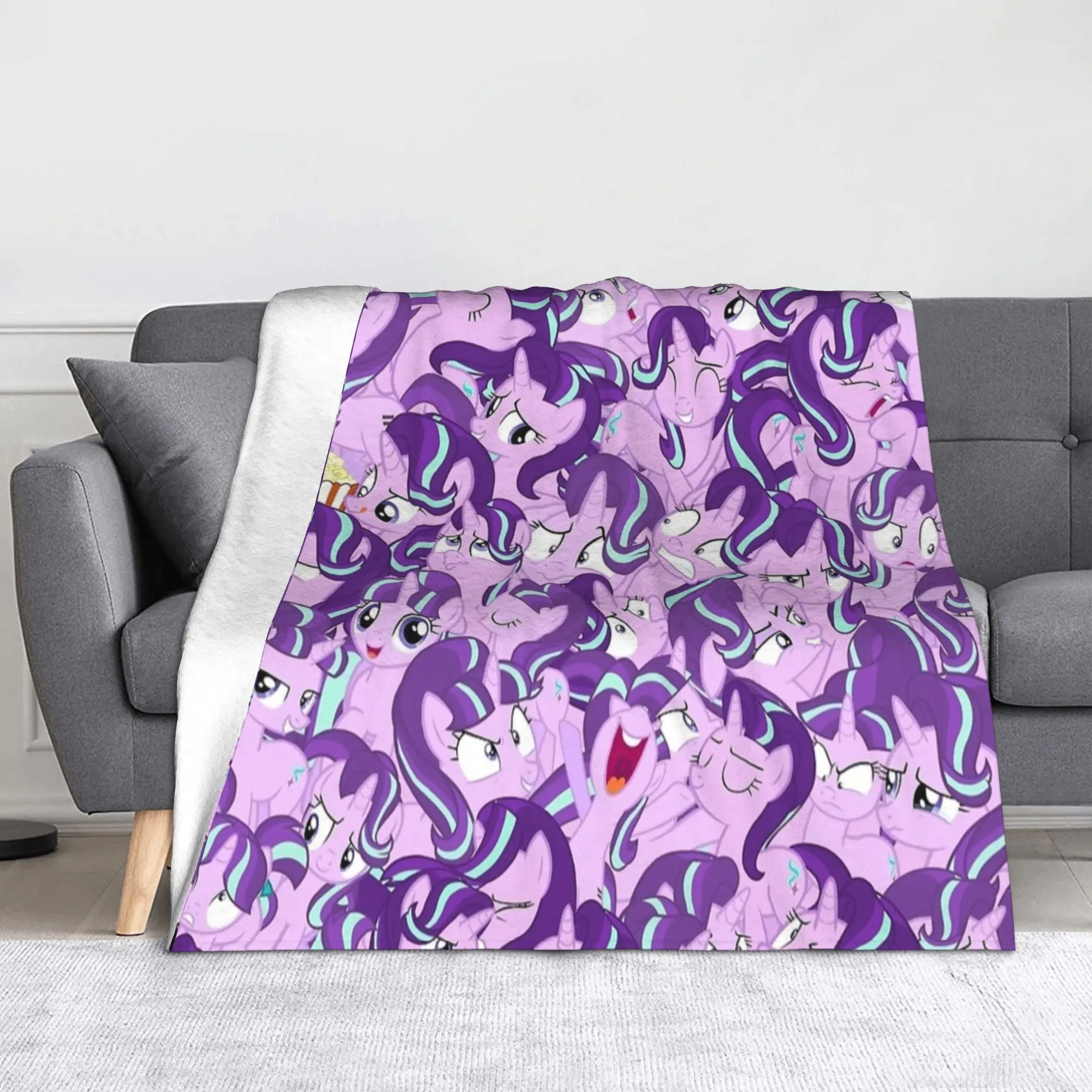Starlight Glimmer Mess MLP manta polar Primavera/otoño dibujos animados multifunción suave manta para cama colcha al aire libre