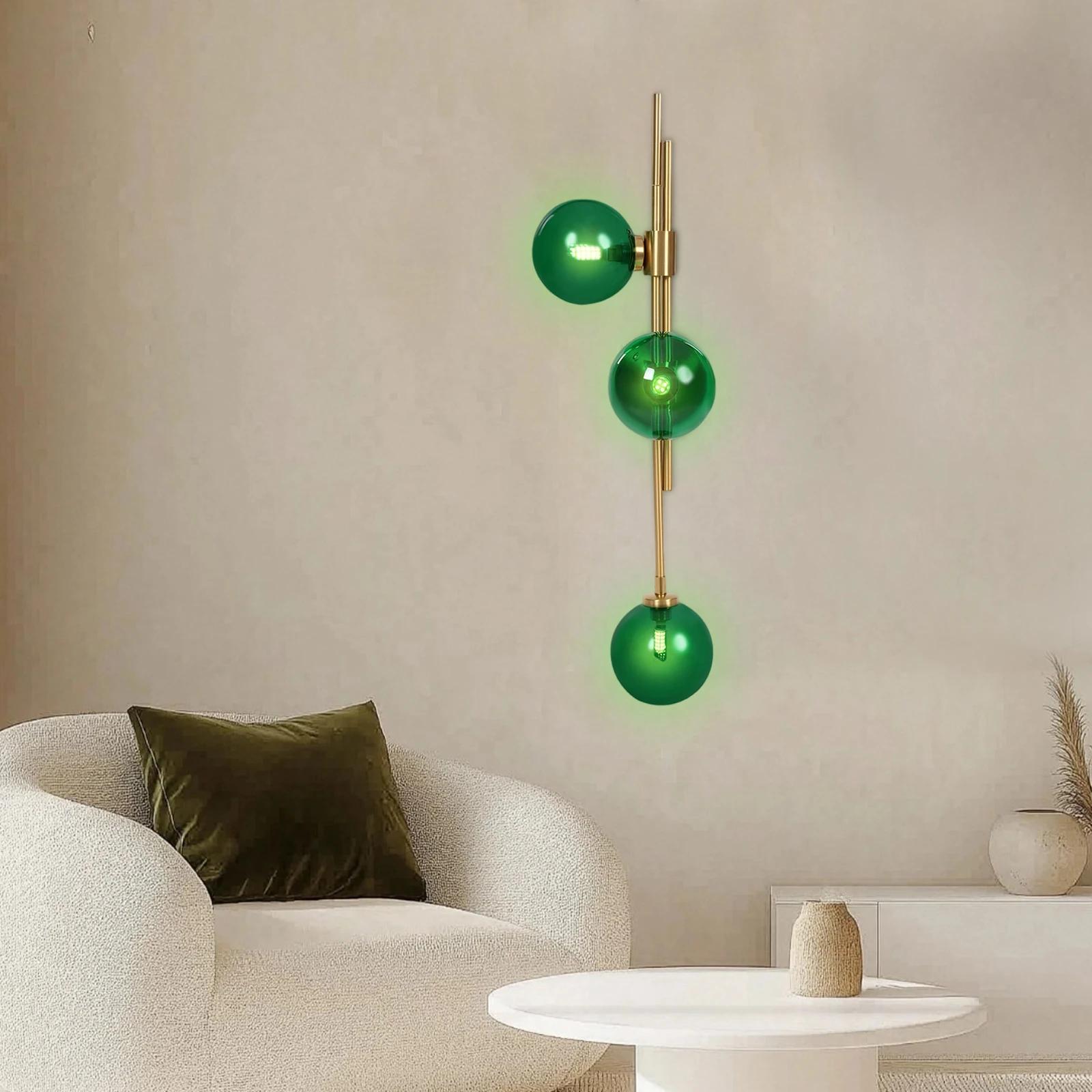 

Metal Wall Lamp with 3x G9 LED Bulbs 2700K, Indoor Wall Sconce for Bedroom, Kitchen, Living Room & Hallway Warm Lighting