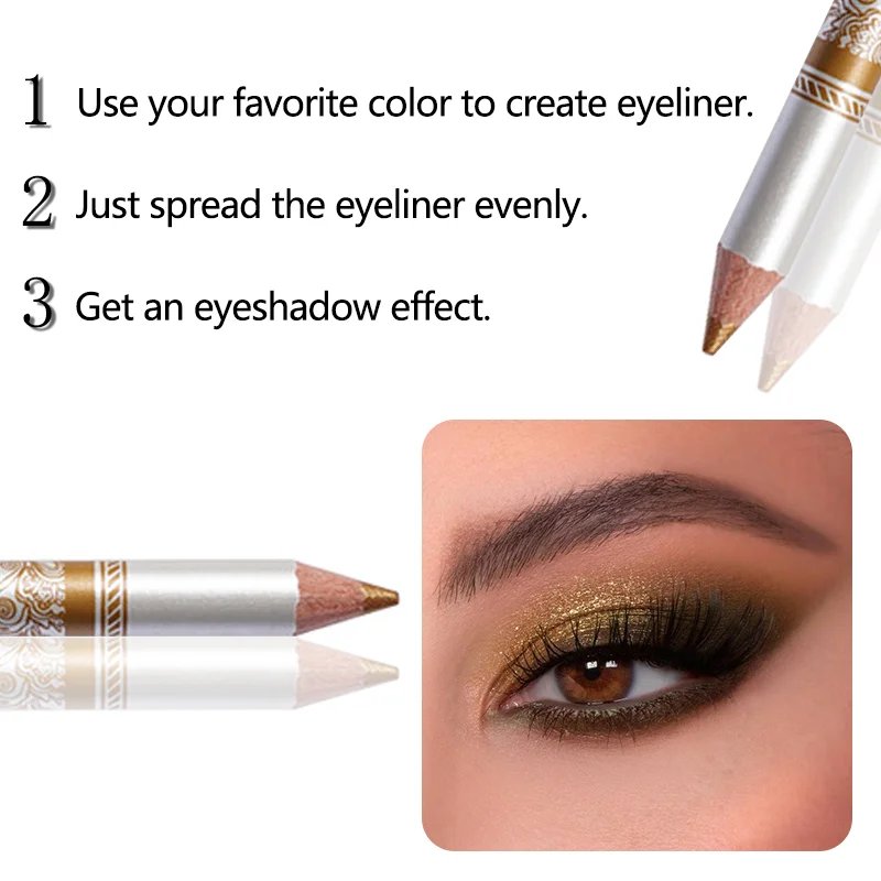 12-Farben-Eyeliner, langlebiger geräucherter Eyeliner im Punk-Stil, wasserfest, hochpigmentiert, Perlglanz-Lidschattenstift