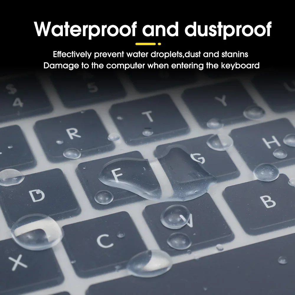 Universal Transparente impermeável Laptop Keyboard Protector Films, Silicone Anti Capa Poeira para MacBook Notebook, 10 ", 14", 15.6"