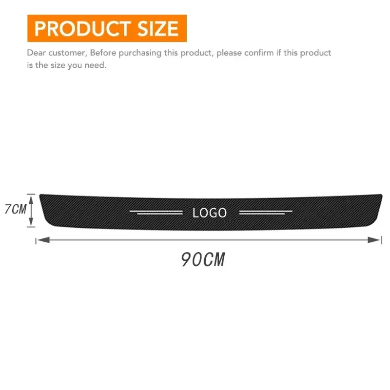 1PC Carbon Fiber Interior for Kia Soul 2 3 Seltos Optima Soul Ceed Car Rear Trunk Protective Strip Threshold Sticker Accessories