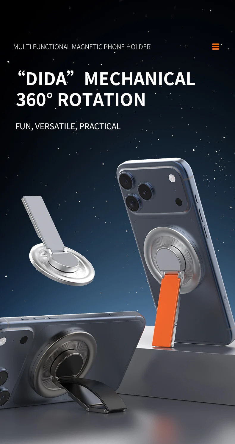 Starker magnetischer Telefonhalter für Magsafe, 360-Grad-Drehung, Magnet-Fingerring-Ständer, kompatibel mit iPhone 17 15 16 Xiaomi – Detail 1